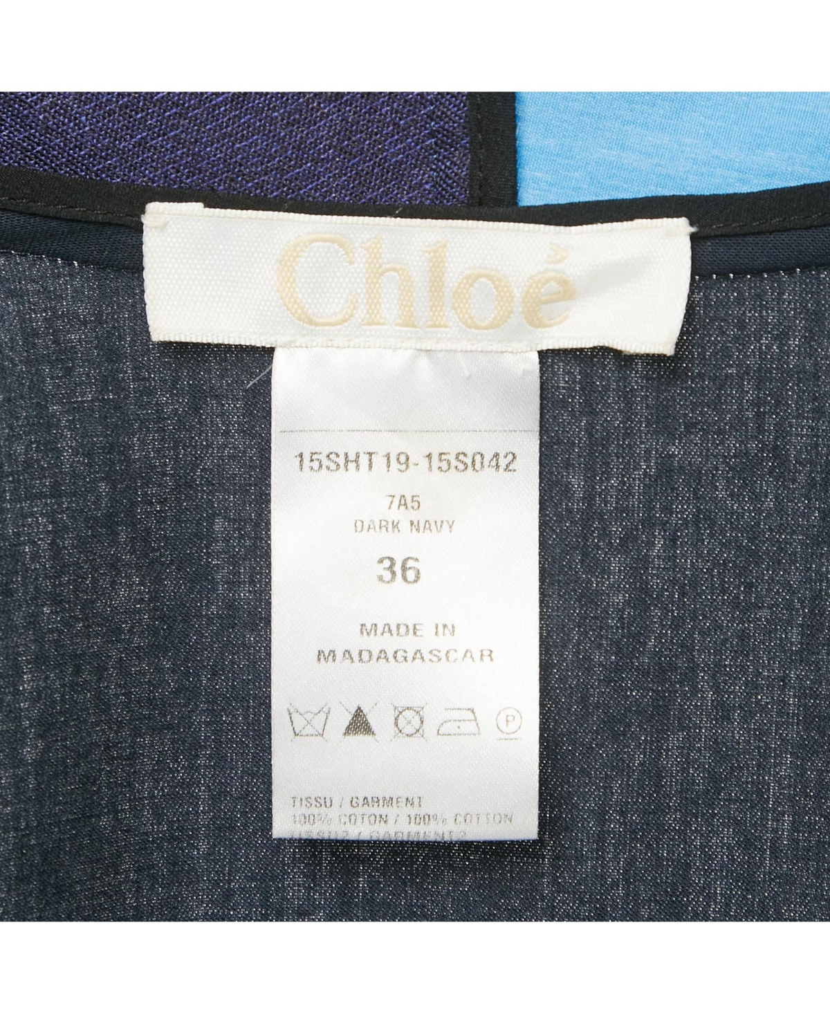 Pre-Owned Chloe Women's Blue Patch Work Cotton Open-Front Shrug