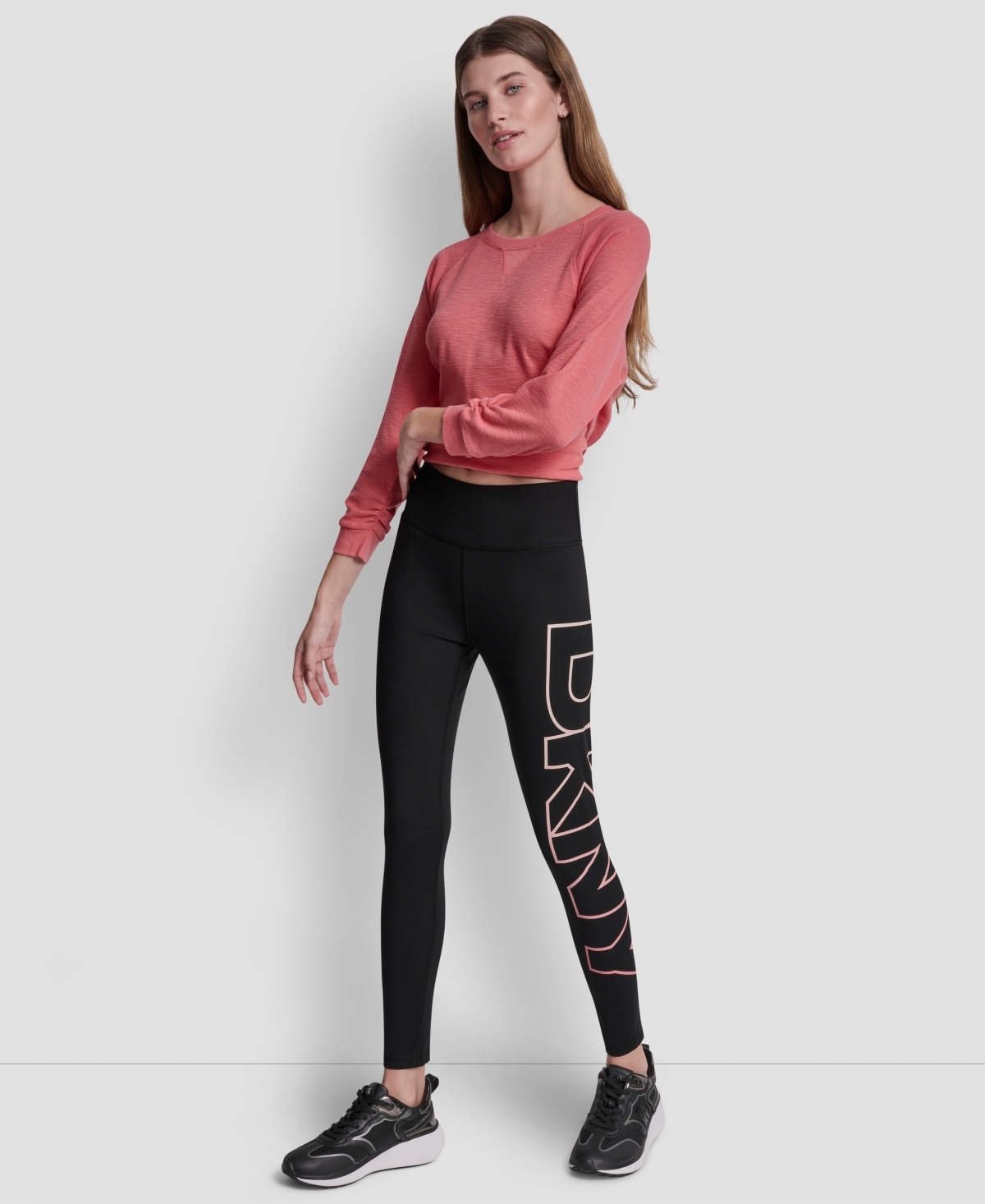 Dkny Sport Women's Ombre Logo High-Waist Tights