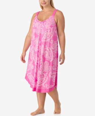 Plus Size Printed Sleeveless Midi Gown