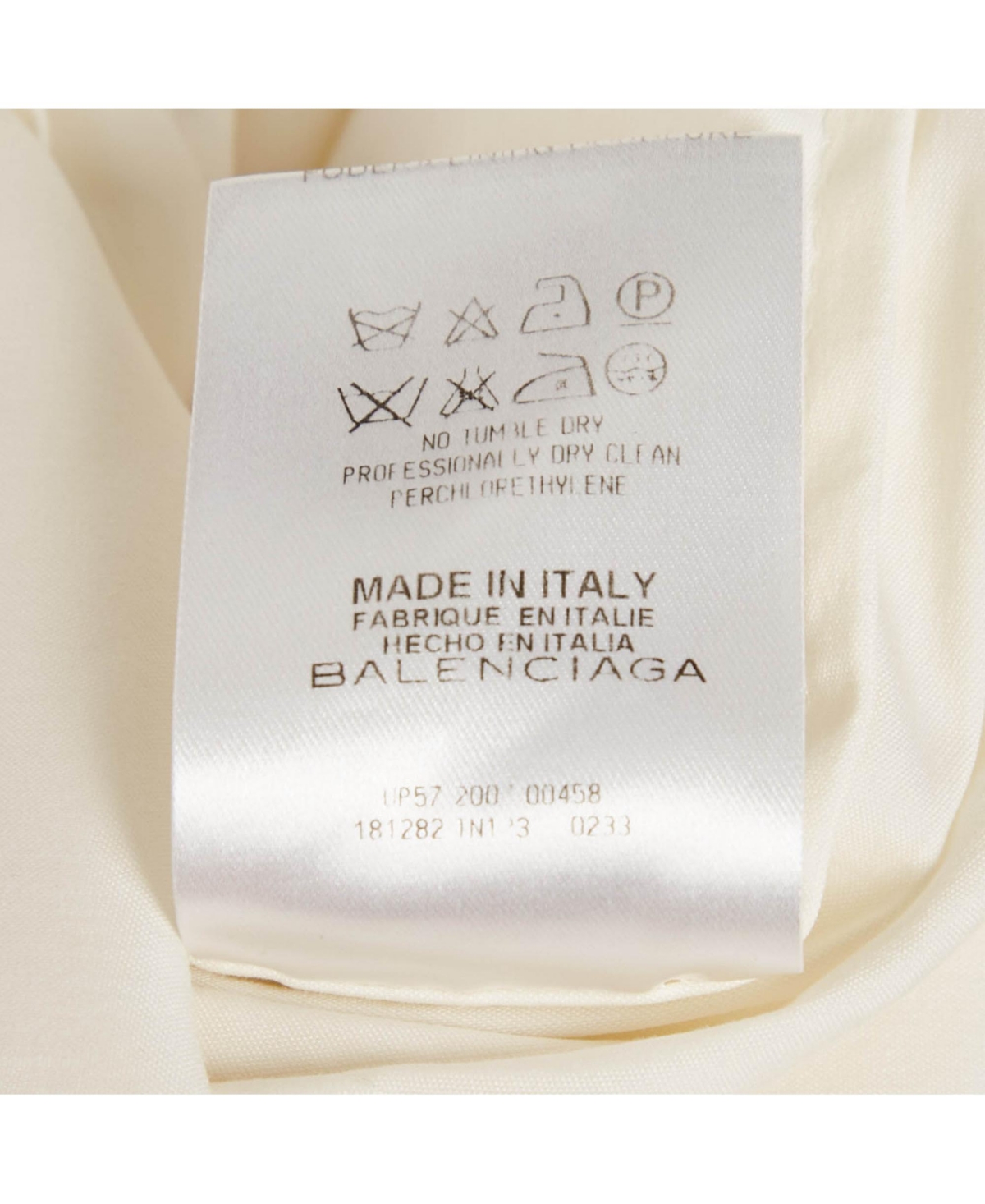 Pre-Owned Balenciaga Women's Cream Cotton Long Sleeve Shirt