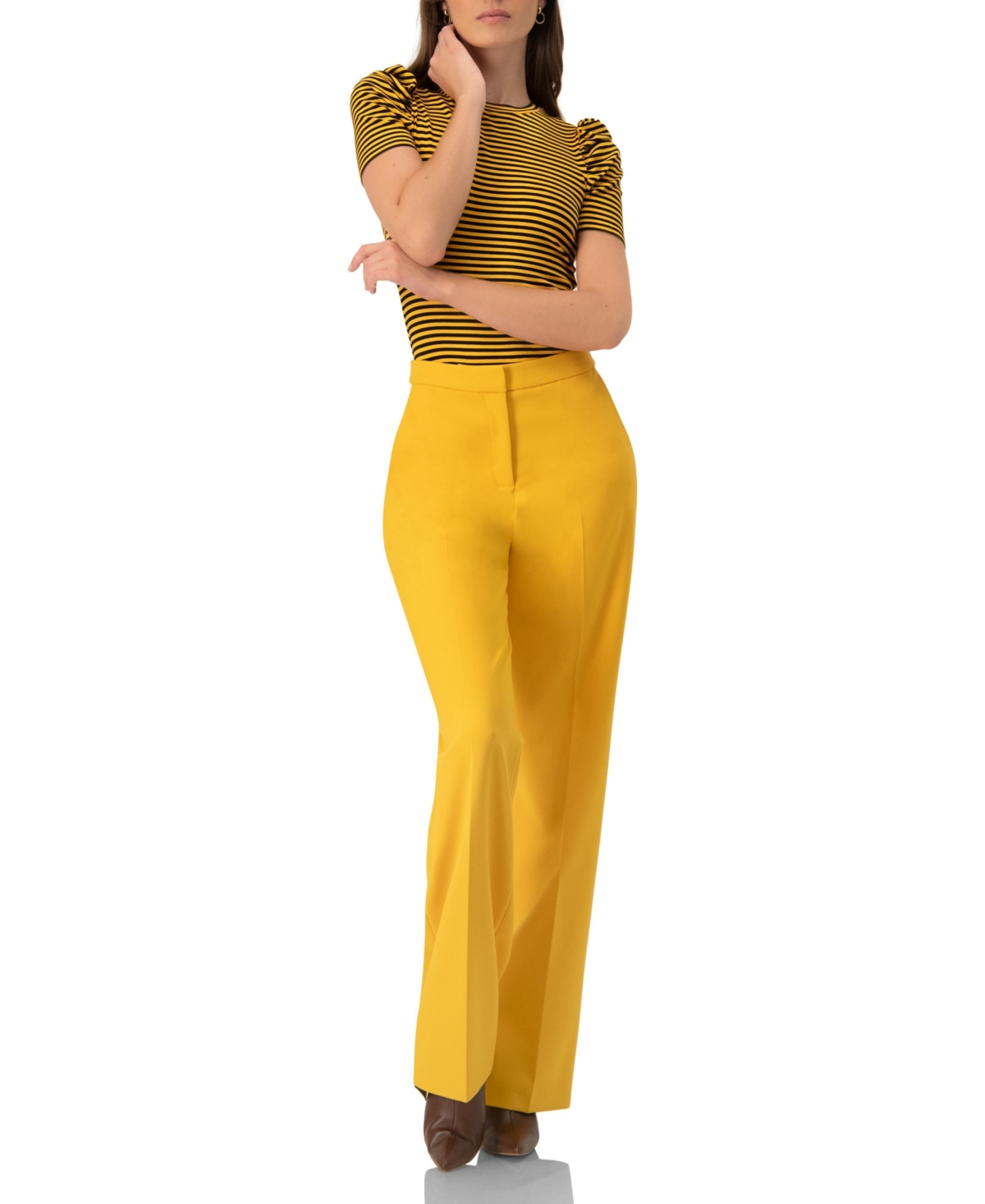 Ivonne Women's Striped Straight Blouse