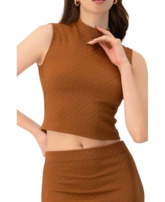 Women's Knit Sleeveless Crop Top