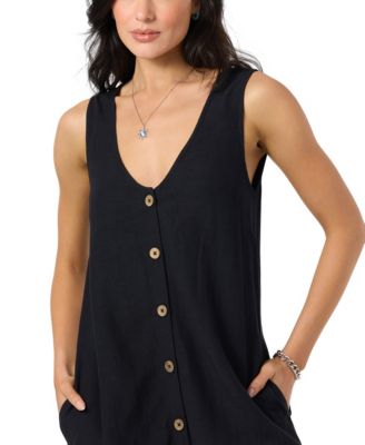 Women's Sanders Button-Front Woven Mini Dress
