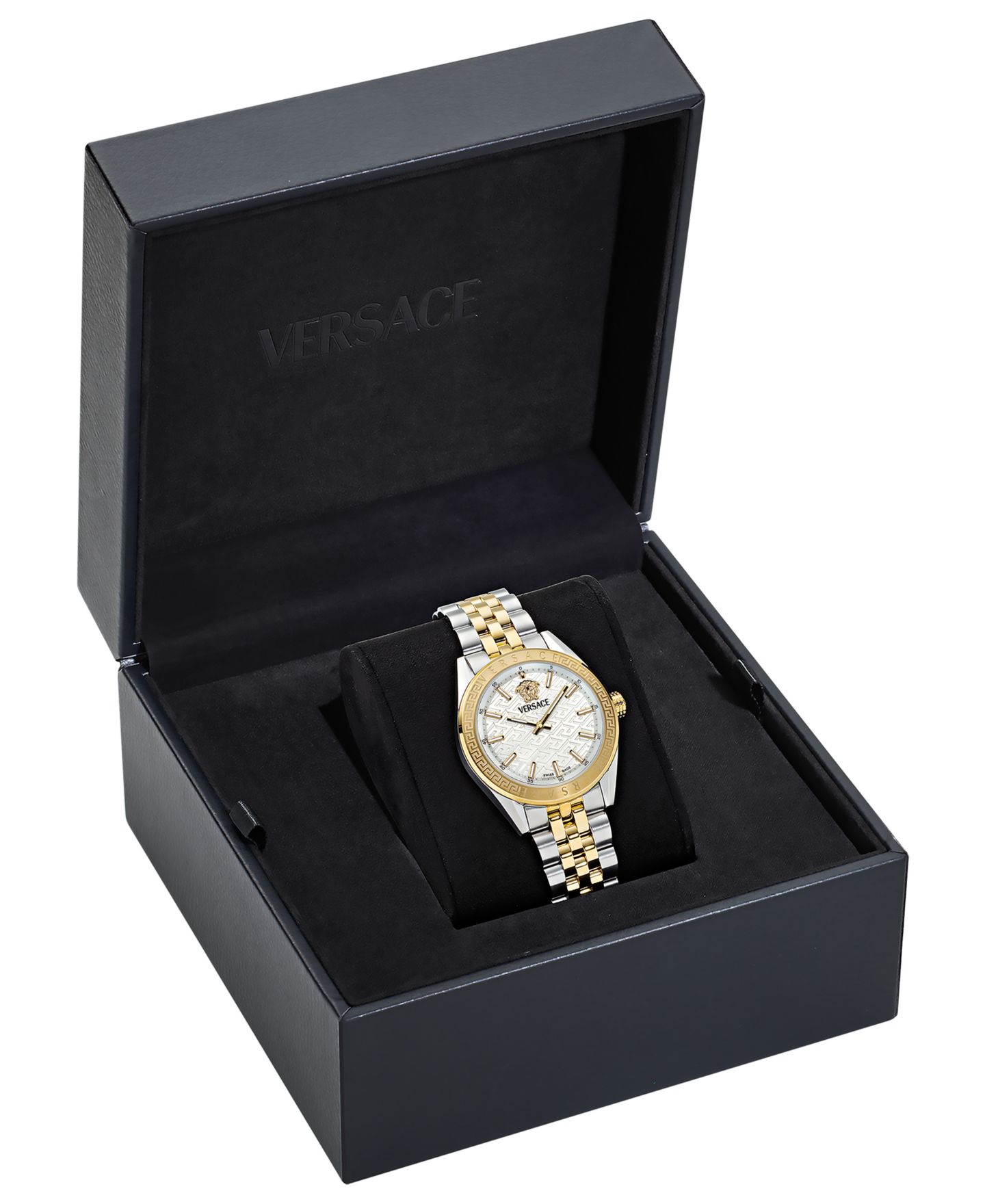 Женские часы Versace V-Code Two-Tone Stainless Steel Bracelet Watch, 36mm — фото 4