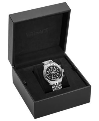 Men's Chrono Master Silver Stainless Steel Bracelet Watch, 44mm