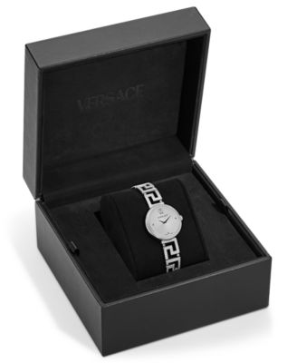 Women's Greca Goddess Silver Stainless Steel Bracelet Watch, 28mm