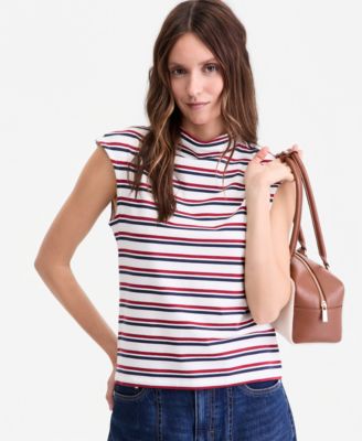 Women's Funnel Neck Sleeveless T-Shirt