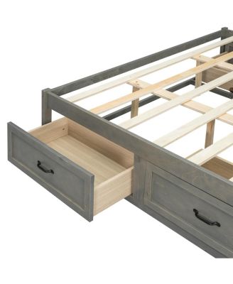 Queen Size Platform Bed with 6 Storage Drawers