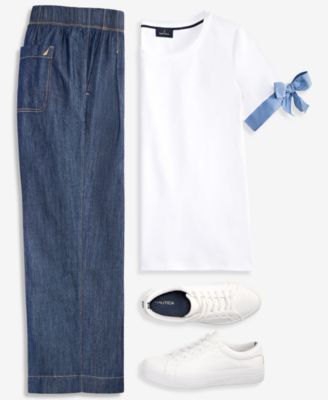Nautica Tie-Cuff Top & Wide-Leg Pants