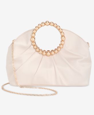 Ring Handle Satin Clutch