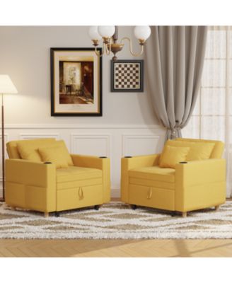 36" Sleeper Chair, Convertible Chair Bed for Adults, 3-in-1 Pull Out Sofa Chair