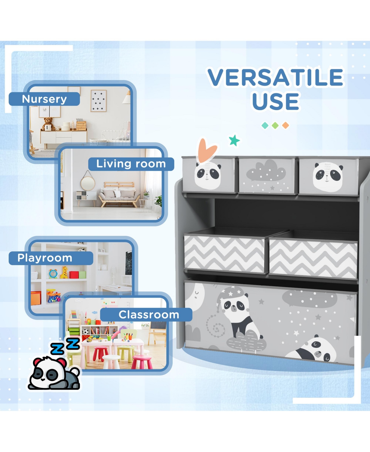 Kids Toy Storage Organizer for Ages Three to Eight with Multi Size Bins