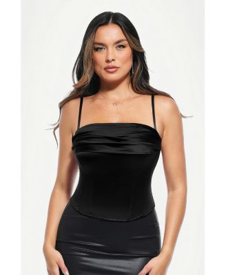 Women's Draped Sculpting Floral-Print Camisole Top