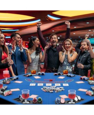 Foldable 8 Player Poker Table Top with Cup Holders and Chip Trays