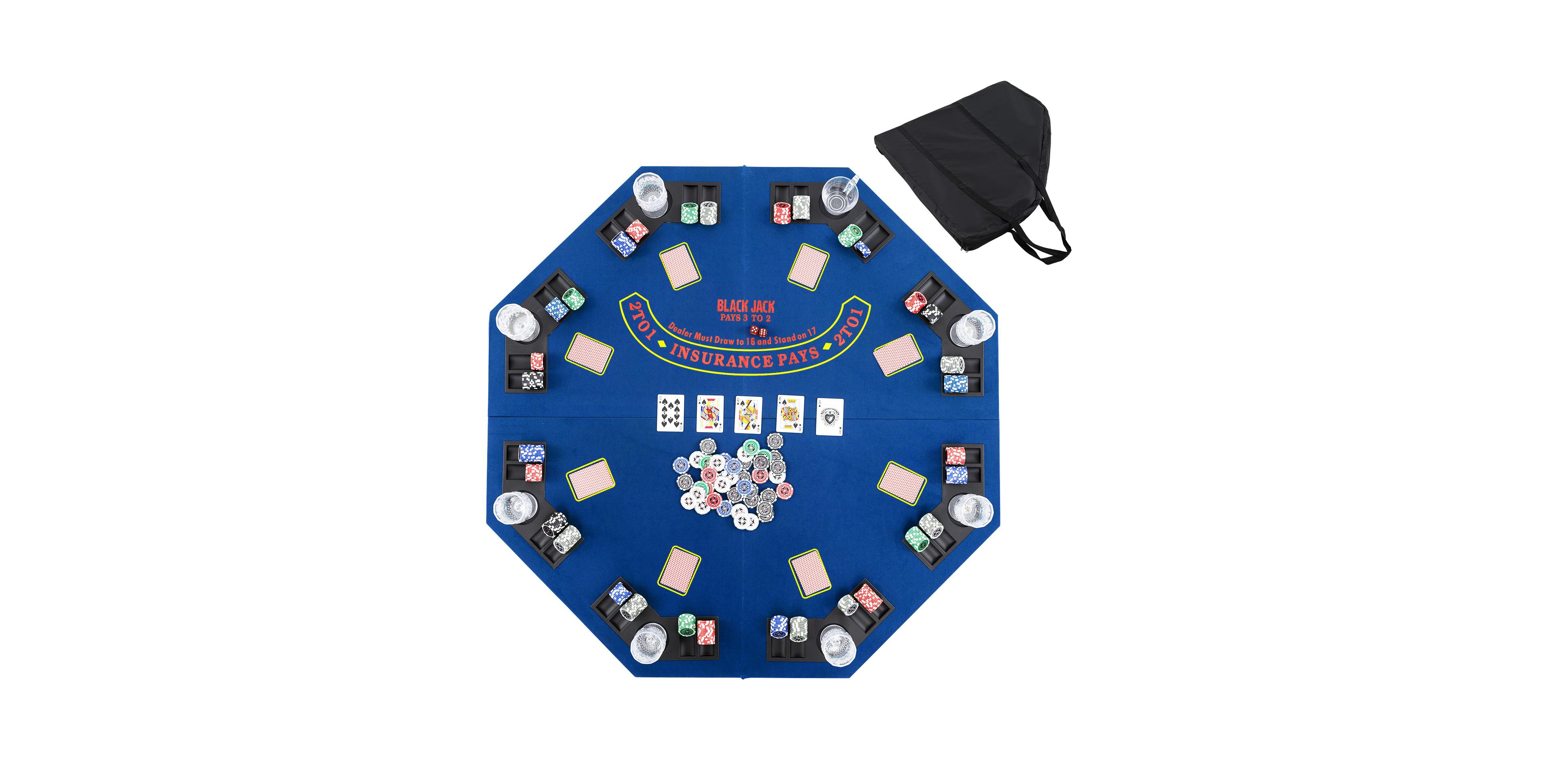 Hongge 8-Player Foldable Poker Table Top, Ages 14+