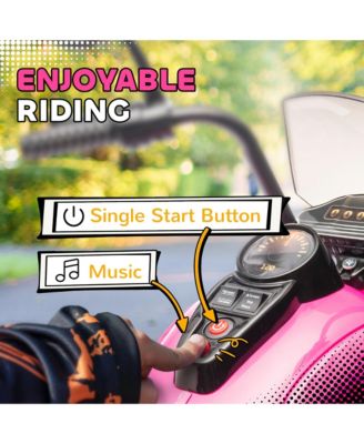 Kids 6V Electric Ride On Motorcycle with Three Wheel Stability Lights Music for Ages 3 to 5