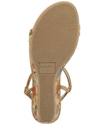 Women's Mulan Elastic T-Strap Wedge Sandals