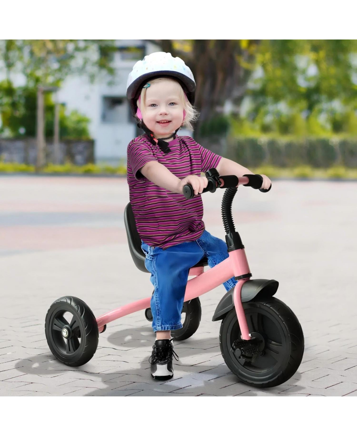 Hongge Kids Ride On Tricycle with Adjustable Seat Indoor Outdoor Use Ages 3 to 5