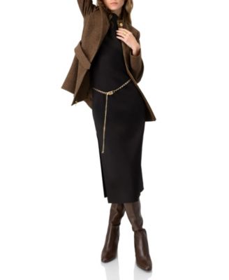 Women's Belted High Neck Coat