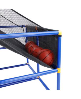 Double Hoop Basketball Arcade Game for Kids, Indoor/Outdoor Sports Toy with 4 Balls & Pump