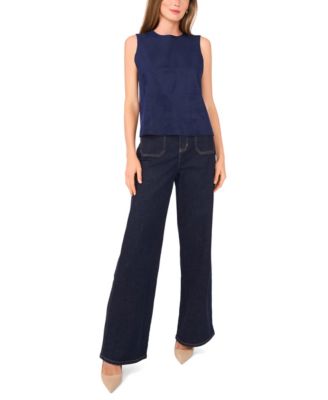 Women's Faux-Suede Sleeveless Top