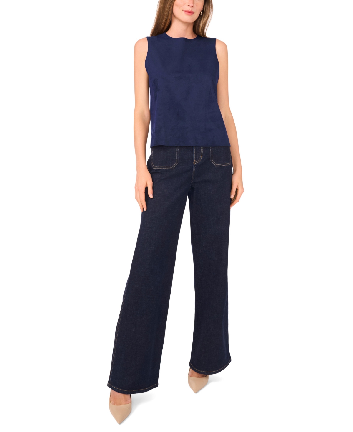 Vince Camuto Women's Faux-Suede Sleeveless Top