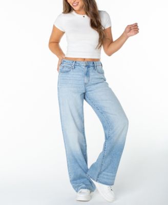 Juniors' High-Rise Wide-Leg Jeans
