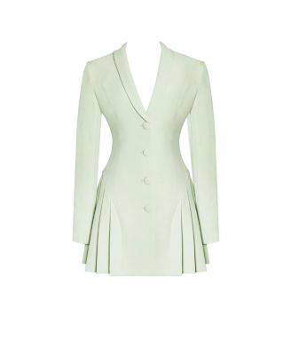 Women's Delia Pistachio Green Blazer Dress with Pleated Detail