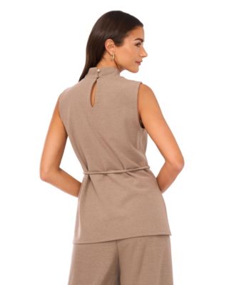 Women's Mock Neck Sleeveless Top