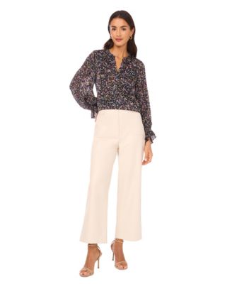 Women's Cropped Front Pocket Mid Rise Pants