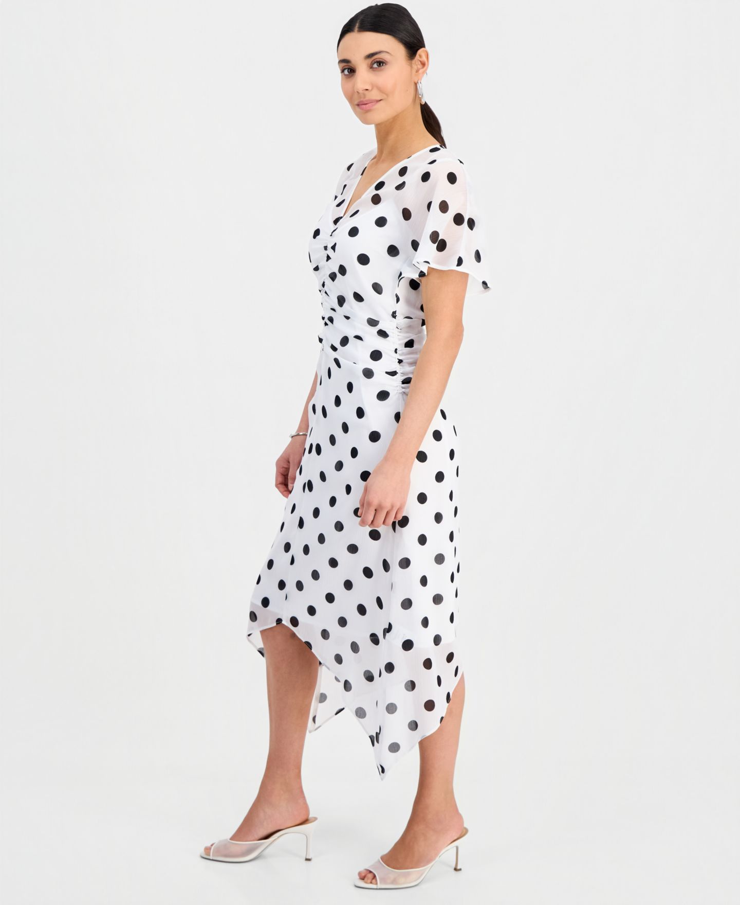 Женское платье I.N.C. International Concepts Flutter Sleeve Maxi, цвет: Alia Dots — фото 4