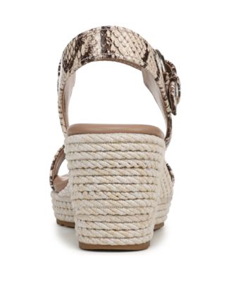 Women's Stella Open Round Toe Buckle Wedge Sandals