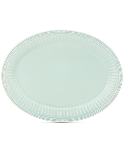 lenox french perle groove blue oval plat