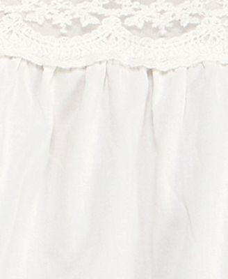 Juniors' Lace Straps Square Neck Short Dress
