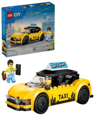 City Yellow Taxi Car Building Toy 60487, 122 Pieces