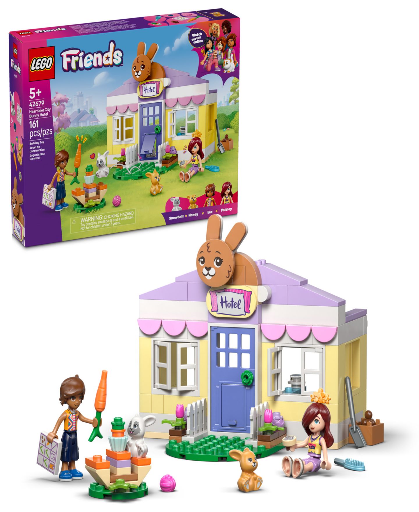 Детские конструкторы LEGO® Friends Heartlake City Bunny Hotel Building Toy 42679, 161 Pieces — фото 1