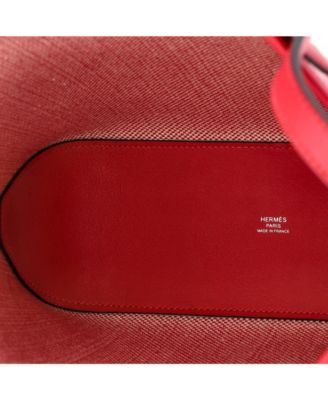 27 Cabas H en Biais Tote Canvas with Leather