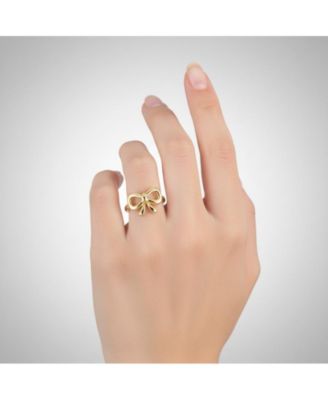 Timeless Bow Shaped Polished Knot Ring in 14K Gold Plated