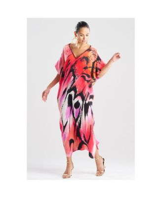 Women's Butterfly - Linen Blend Caftan w/ Beading