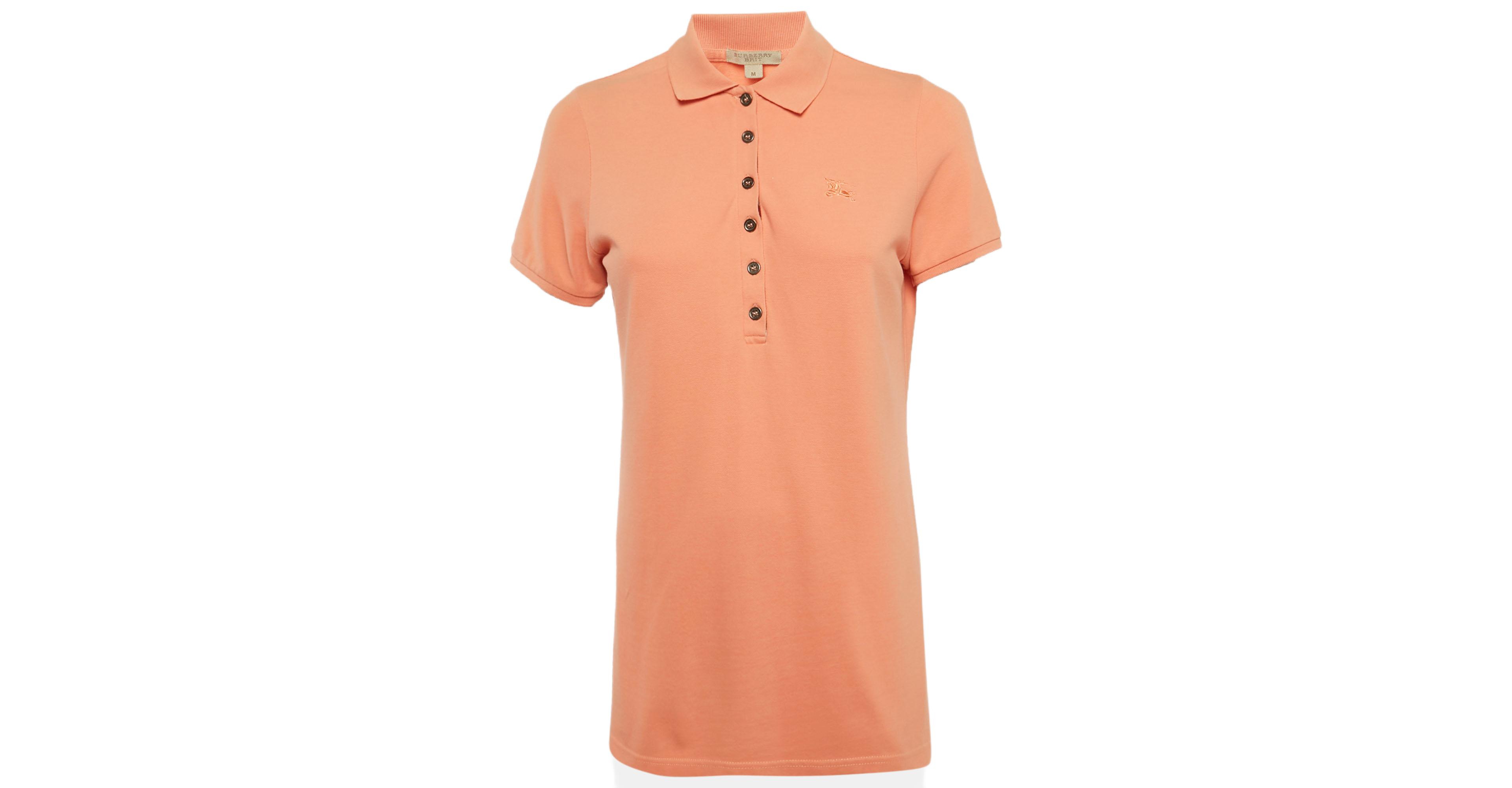 Pre-Owned Burberry Women's ange Logo Embroidered Cotton Polo T-Shirt