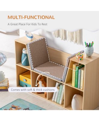 Cubby for Kids with Comfy Lounge Chair and Large Cube Shelves