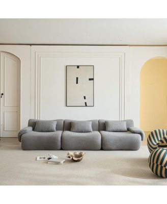 High-Density Sponge Sherpa Fabric Modular Compression Sofa