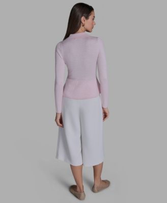 Women's Collared Striped Polo Top