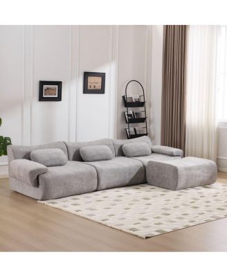 Modular Combination Armchair, Extra-Large Chenille Deep-Seat (3+1-Seater)