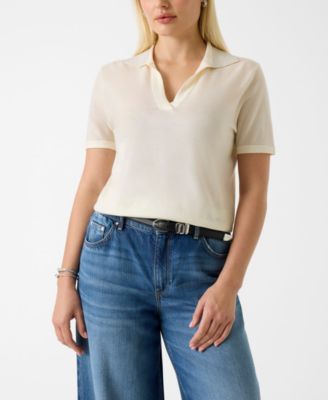 Women's Short-Sleeves Rhinestones Polo Stormi Sweater