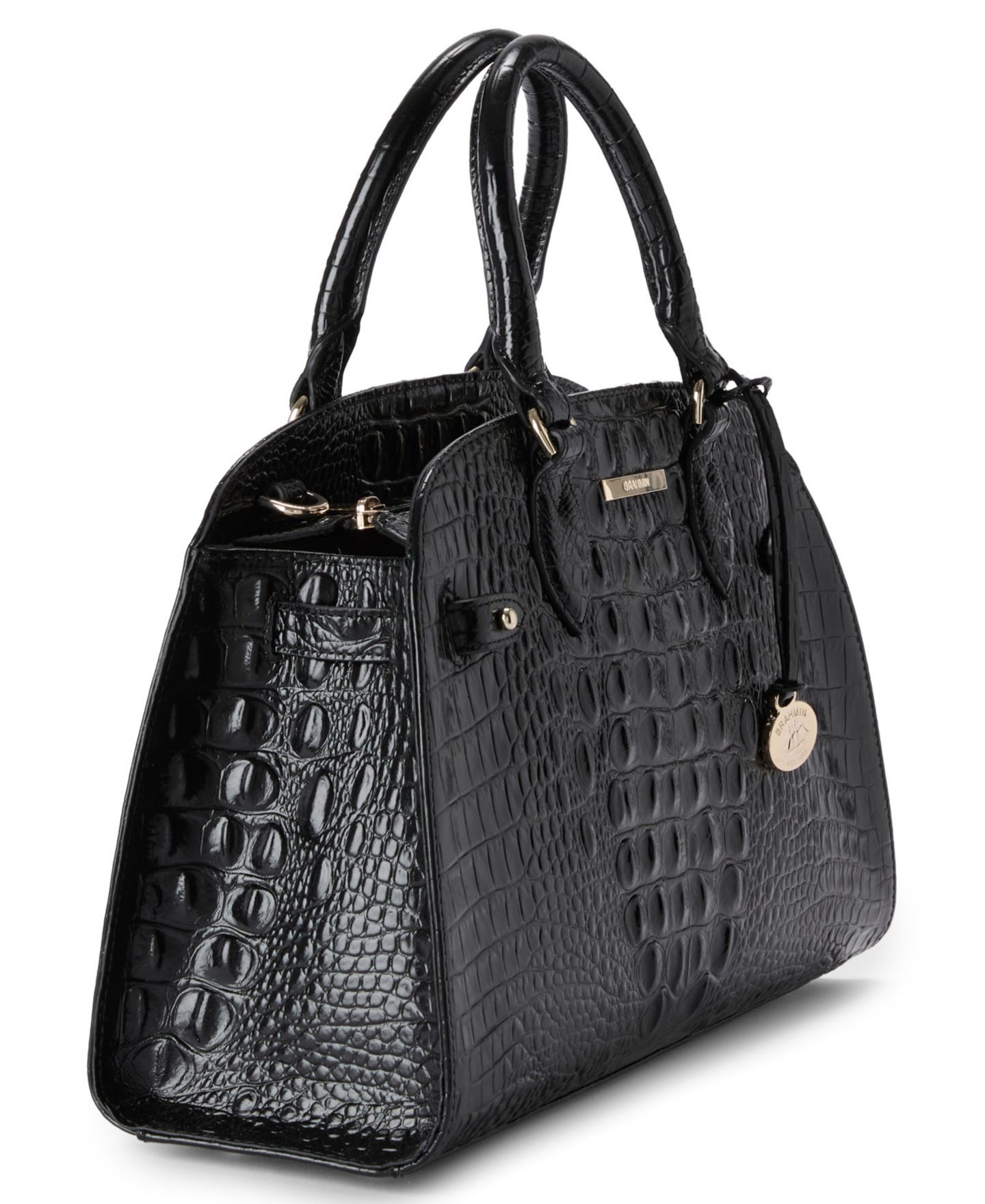 Женская сумка Brahmin Angelina Melbourne Medium Leather Satchel, цвет: Чёрный — фото 3