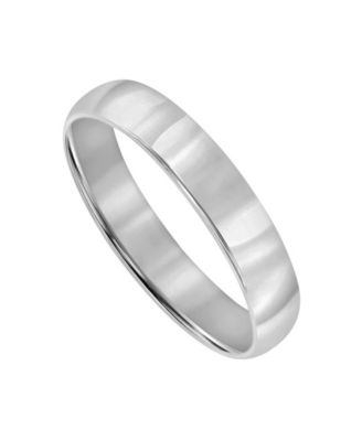 Men's 4mm Low Dome Wedding Band Ring in 10k Gold or 10k White Gold