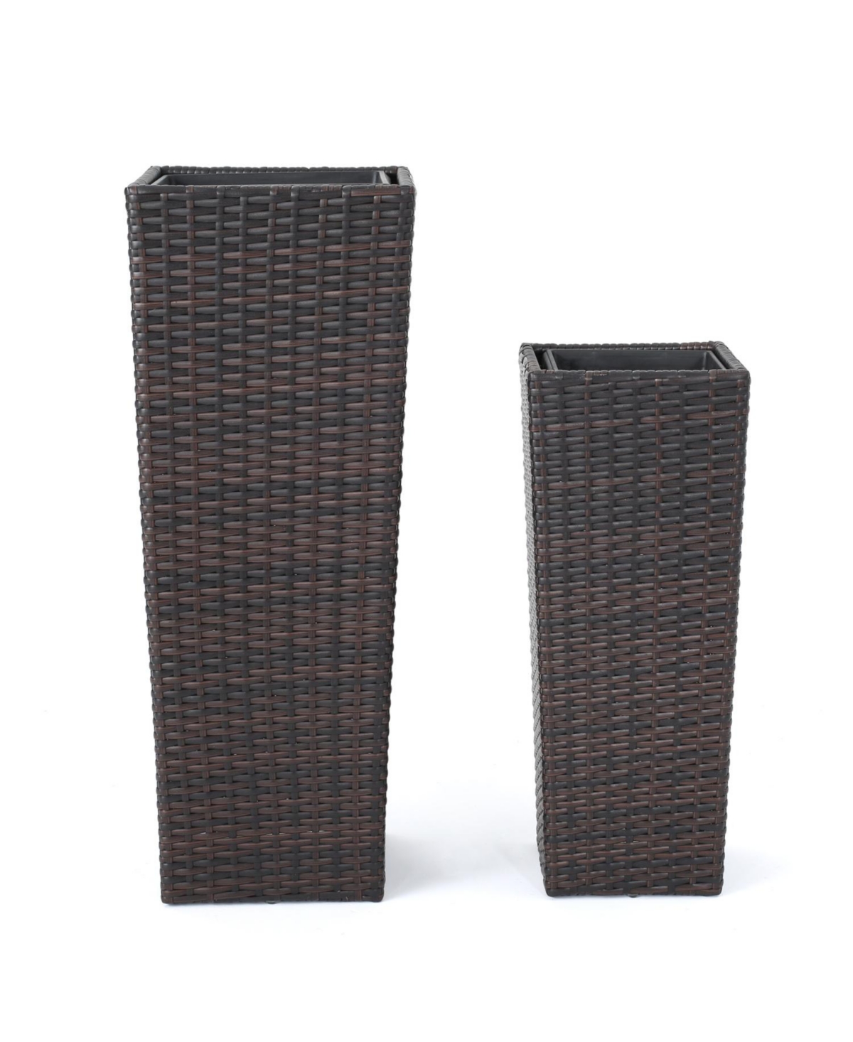 Streamdale Furniture Multibrown Wicker Flower Pots - Set of 2
