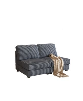 Double-seater Corduroy Sofa, Dark Gray