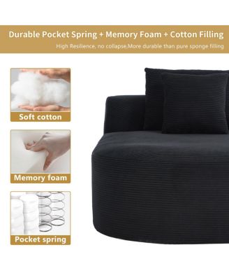 67.5" Indoor Corduroy Oversized Sleeper Sofa with Deep Seat Lounge